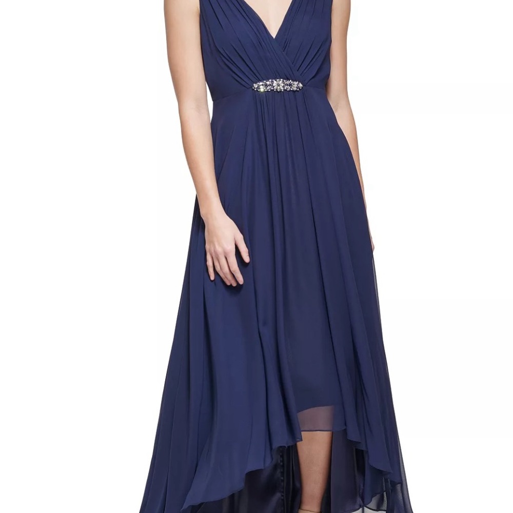Eliza J Embellished High Low Navy dress Size 12